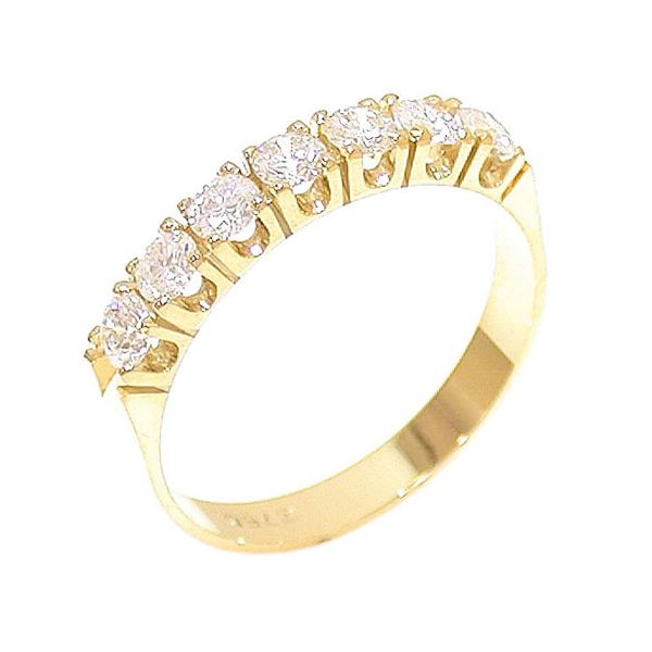 Meia Aliança Ouro 18K 750 com Diamantes