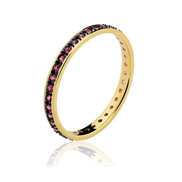 Anel Aparador de Ouro 18K 0750 com Rubis