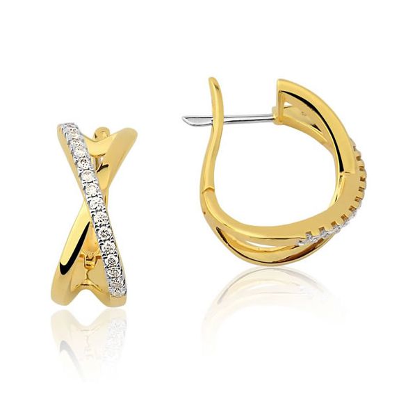 Brincos de Ouro 18K 750 Brilhantes BRUNER 7.0g 19.0mm
