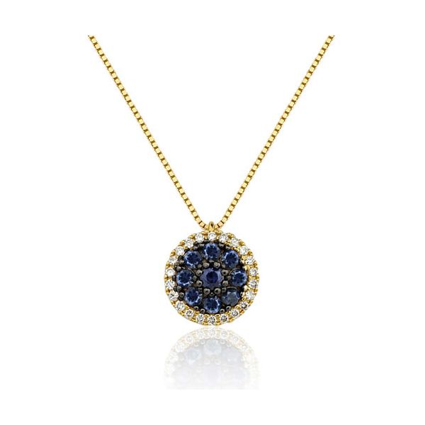 Gargantilha Bruner em Ouro 18K com Brilhantes e Safiras