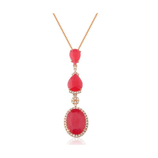 Gargantilha de Ouro com Brilhantes e Quartzito Rosê 18K 