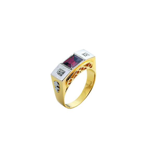 Anel de Formatura Masculino em Ouro com Brilhantes 