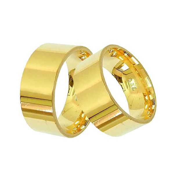 Aliança Retangular Grossa de Ouro 18K 8mm