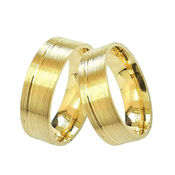 Aliança de Compromisso Fosca Ouro 18K Reta