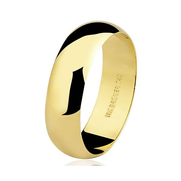 Alianças em Ouro 18k Tradicional Lisa com 10.2g 6.0mm