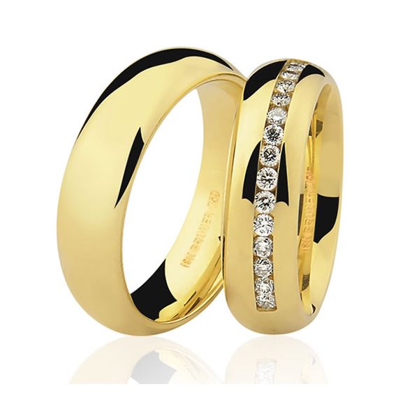 Aliança em Ouro 18k Tradicional Anatômica 21.4g 6.0mm