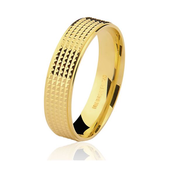 Alianças de Casamento Retangular em Ouro 18K 5.0x1.2mm