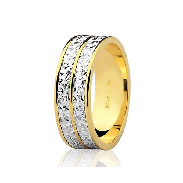 Aliança em Ouro 18k Bodas de Prata com 15.6g e 7.0mm