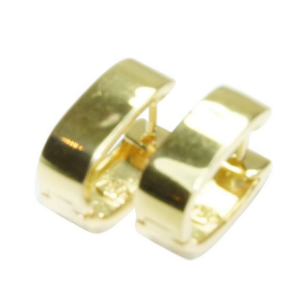 Brinco de Argola em Ouro 18K Retangular 13.6mm