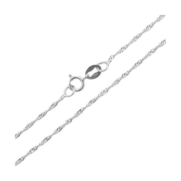 Corrente de Ouro Branco 18k modelo Singapura 40cm 