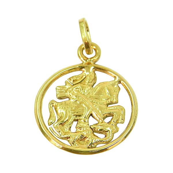 Pingente de São Jorge em ouro 18k 17.2mm