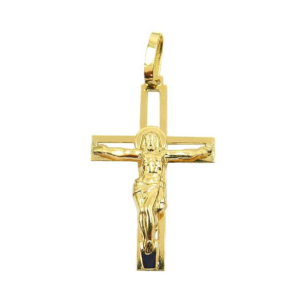 Crucifixo em Ouro vazado com Cristo 1.5g 37.mm