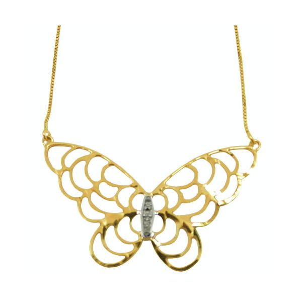 Gargantilha Veneziana Borboleta em Ouro