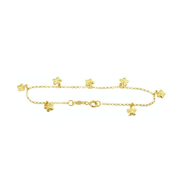 Pulseira em ouro 18k com borboletas Baby