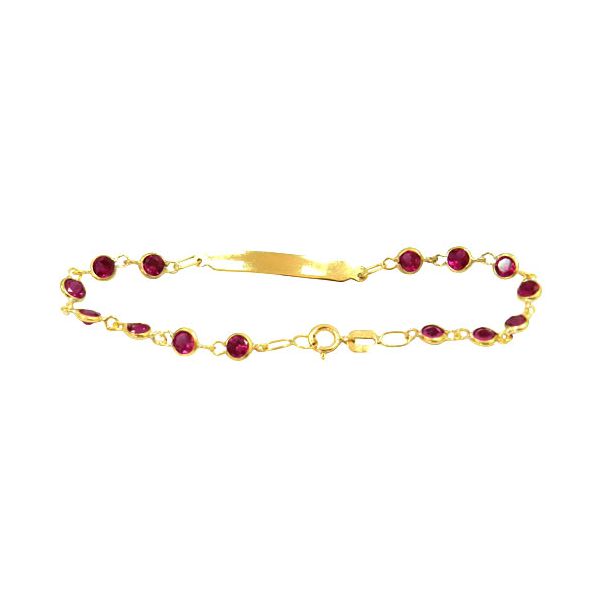 Pulseira de Chapa infantil em ouro pedrinhas