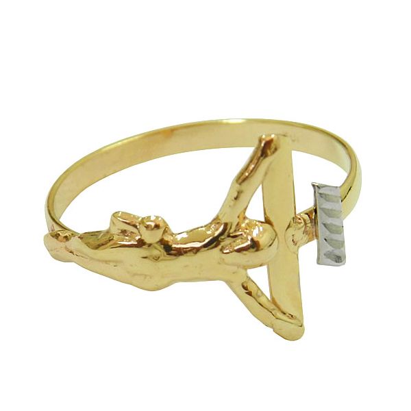 Anel de Ouro com Cristo Crucificado