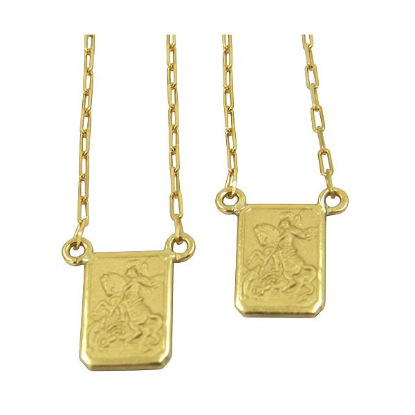 Escapulário em Ouro 18K São Jorge