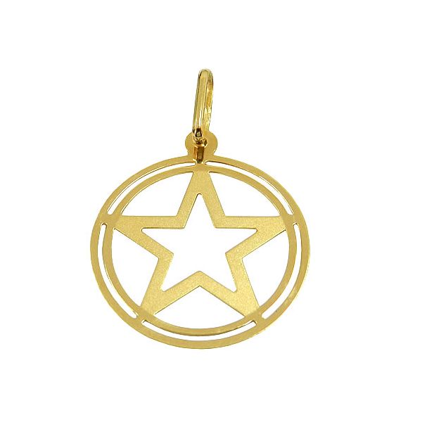 Pingente Masculino Estrela em Ouro 18K