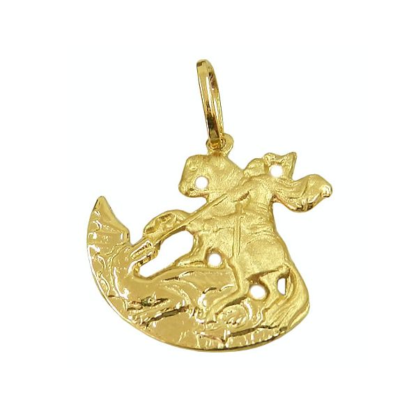 Pingente Masculino São Jorge Guerreiro em Ouro