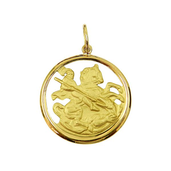 Pingente de Ouro São Jorge Guerreiro