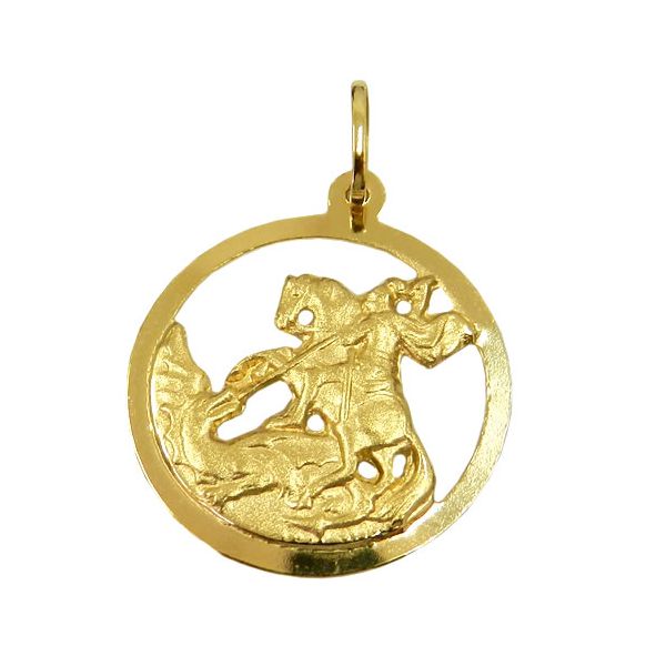 Medalha São Jorge Guerreiro em Ouro 18K