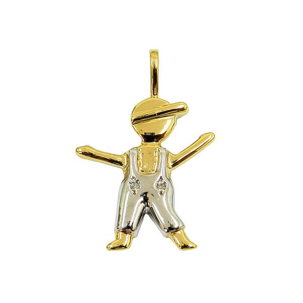 Pingente de Ouro com Brilhantes Menino