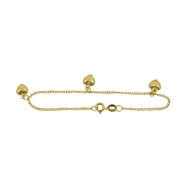 Pulseirinha Grumet de Coração em Ouro 18K 