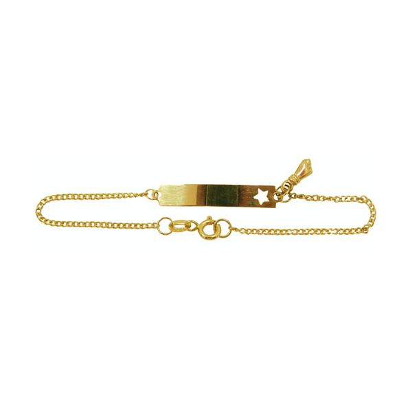 Pulseirinha de Ouro 18K com Plaquinha e Figa