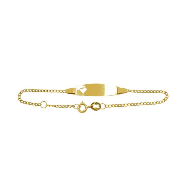 Pulseira de Ouro Infantil com Plaquinha