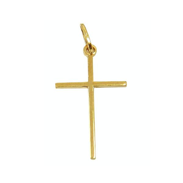 Pingente Cruz de Ouro 18k 750 Palito com 24.0mm