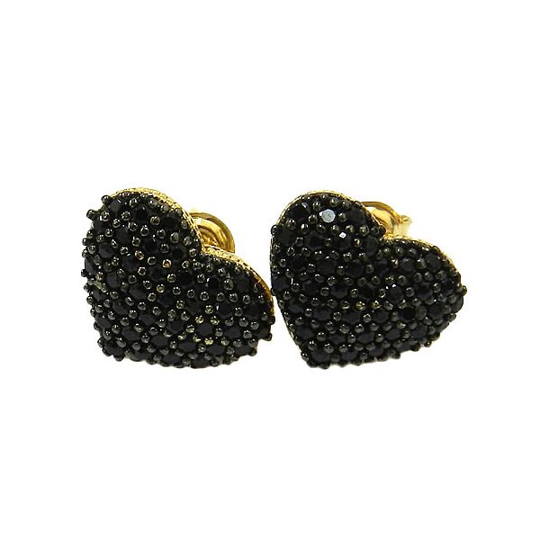 Brinco de Coração em Ouro 18K com Zircônia
