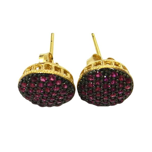 Brincos em Ouro 18K com Zircônia modelo Pavê