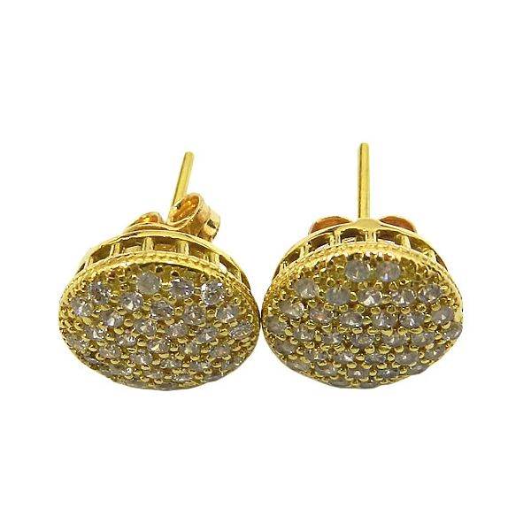Brinco Pavê de Ouro 18K com Zircônias