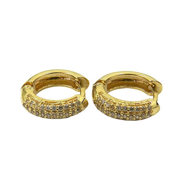 Brinco Modelo Pavê em Ouro 18K com Zircônia