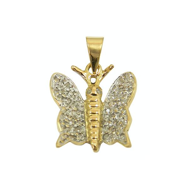 Pingente de Borboleta em Ouro com Brilhantes 