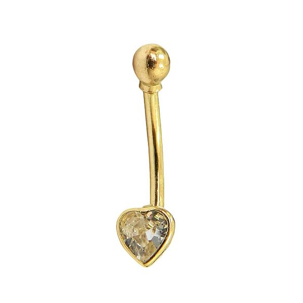 Piercing de Ouro com Zircônia Coração