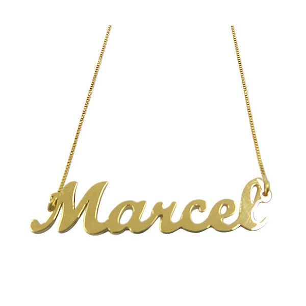 Gargantilha Feminina de Ouro 18k com Nome Manuscrito 4.0g