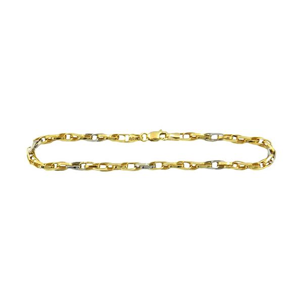 Pulseira em Ouro Branco e Amarelo 18k 3.6g 3.4mm
