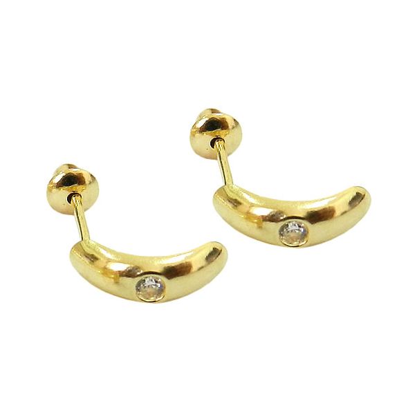 Brinco Baby em Ouro 18K com Zircônia
