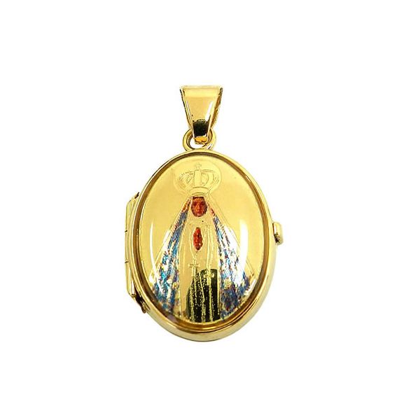 Relicário de Nossa Senhora Aparecida em Ouro 18K 