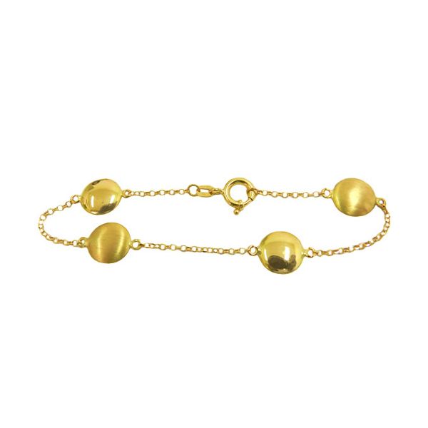 Pulseira Portuguesinha com Bolinhas de Ouro 18K