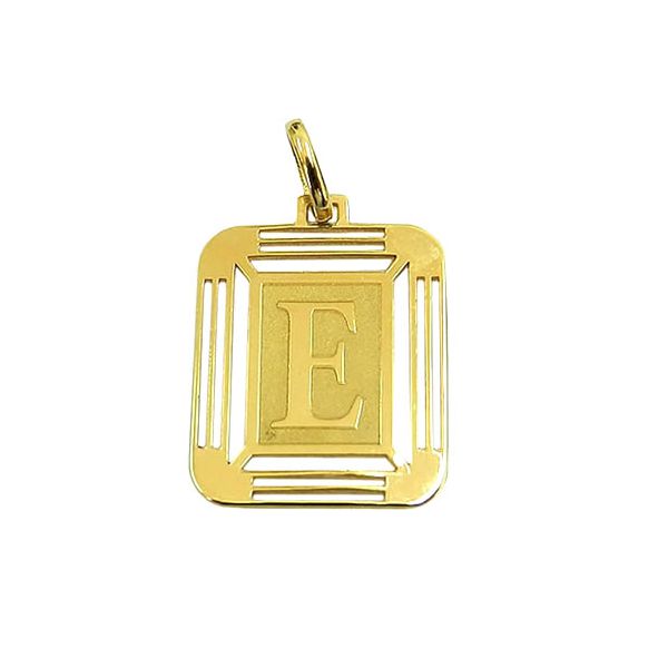 Pingente Letra E em Ouro 18K