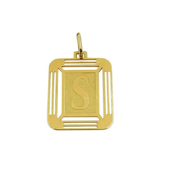 Pingente de Ouro 18K com Letra S