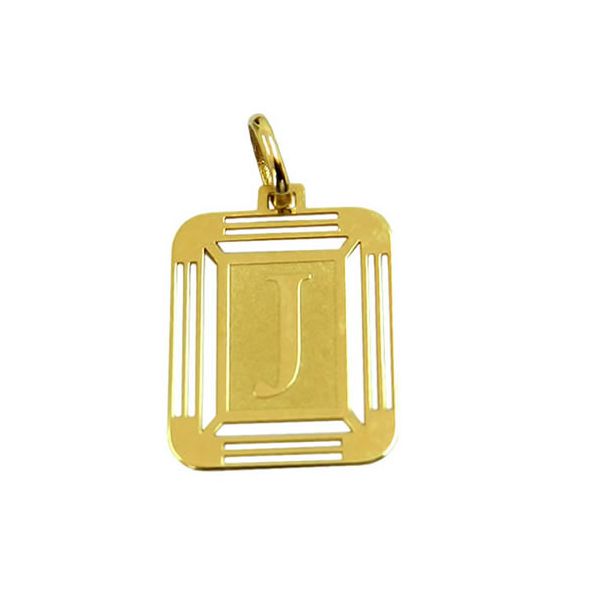 Pingente de Ouro 18K 750 com Letra J