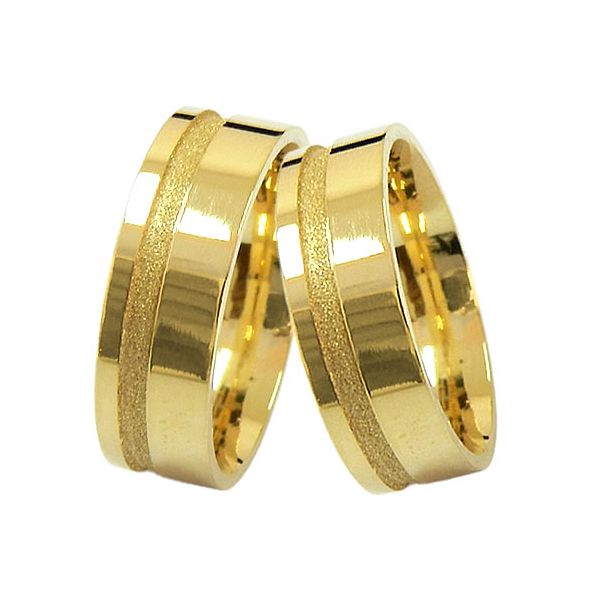 Aliança Anatômica Reta em Ouro 18K
