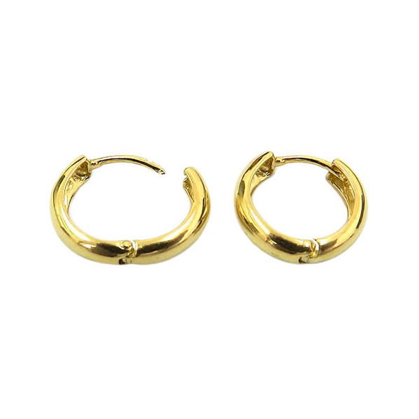 Par de Argolas Redondas de Ouro 18K