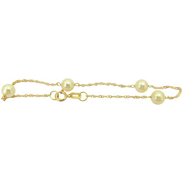 Pulseira infantil Singapura em ouro 18K com Pérolas