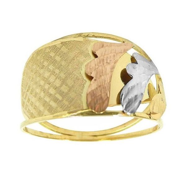 Anel Largo em ouro 18k 750 amarelo, Branco e Rose 12.7mm