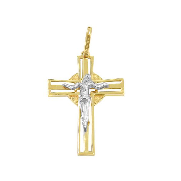 Pingente Jesus Crucificado em ouro 18k
