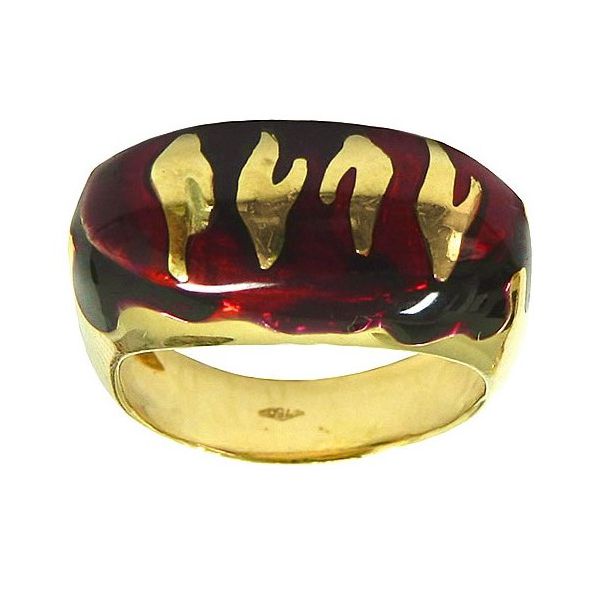 Anel em Ouro 18K Esmaltado